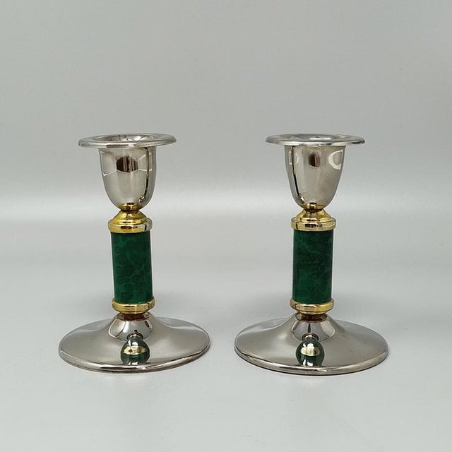 1960s Green Candleholders, France, 1960s, Set of 2 For Sale - Image 5 of 5
