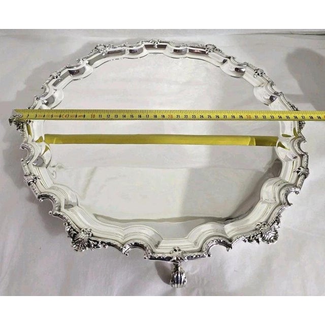 Mid-Century Sterling Silver Tray Salver from Adie Brothers, Birmingham, 1947 For Sale - Image 17 of 18