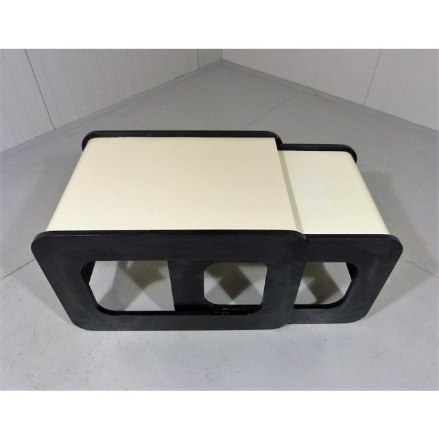 Mid-Century Modern Black and White Side Tables, 1960s, Set of 2 For Sale - Image 3 of 18