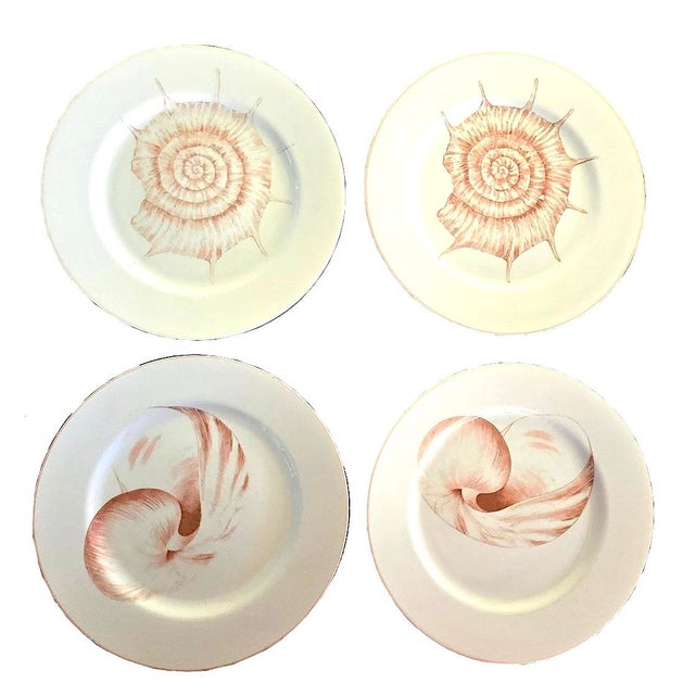 Ceramic 1970s Fitz & Floyd Coquille Dinner Plates, Set of 4 For Sale - Image 7 of 10
