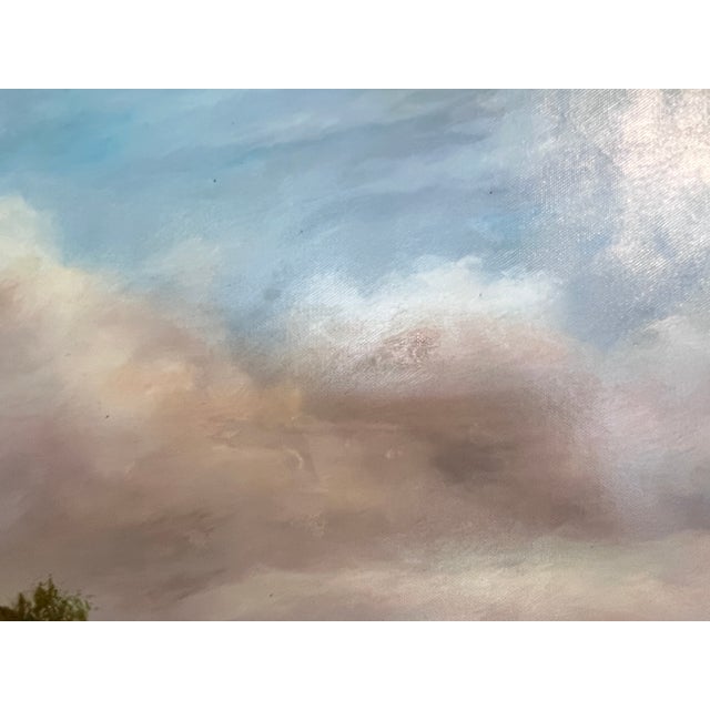 Green Large Painting Horses Fox Hunting Scene With Hounds Signed Willson Framed For Sale - Image 8 of 14