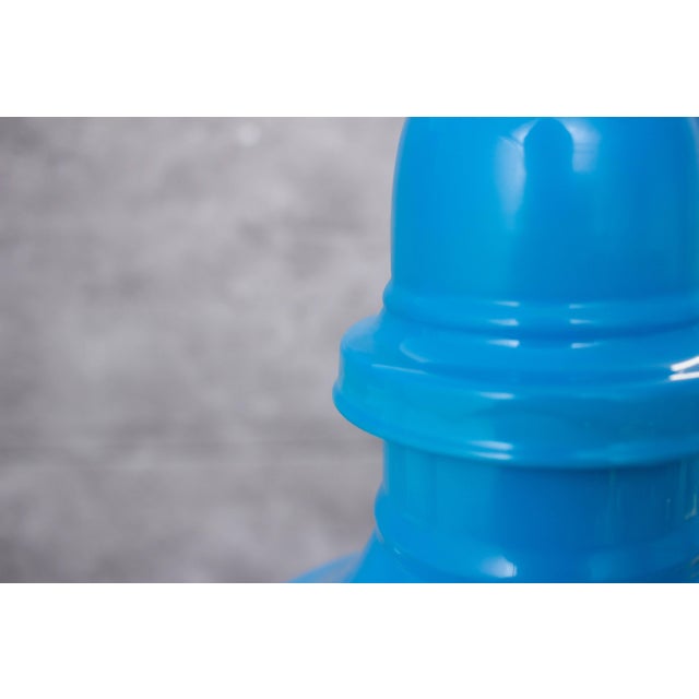 Blue Industrial Enamel Ceiling Lamp in Dark Blue, 2000s For Sale - Image 8 of 10