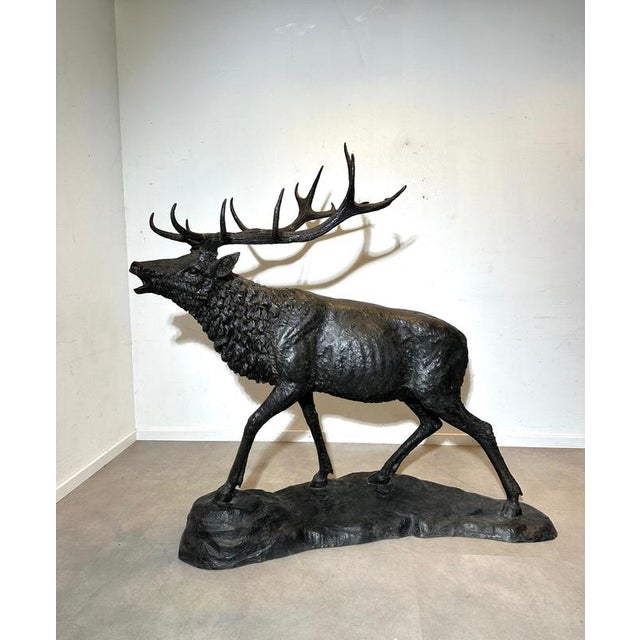 Vintage Bronze Stag Sculpture For Sale - Image 9 of 9