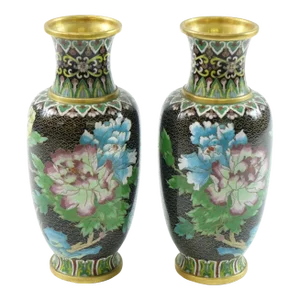 Early 20th Century Chinese Cloisonne Vases - A Pair
