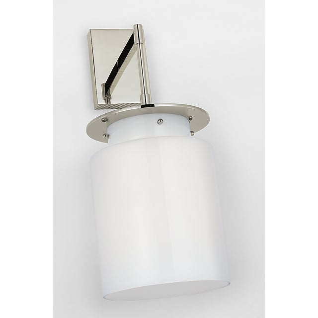 2020s Ray Booth for Visual Comfort Signature Elias 23" Sconce in Polished Nickel with White Glass For Sale - Image 5 of 9