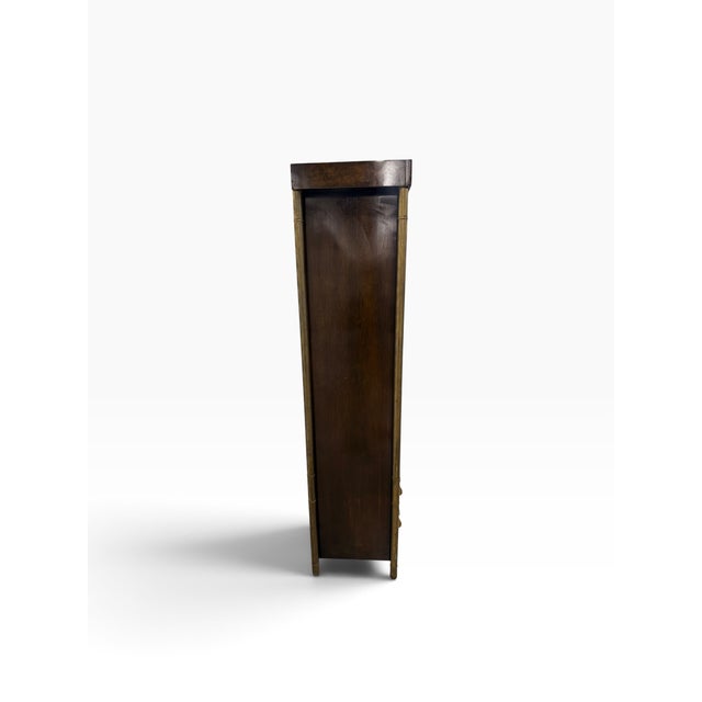 Chinoiserie William Doezema for Mastercraft Burl Wood & Brass Armoire, 1970s For Sale - Image 3 of 14