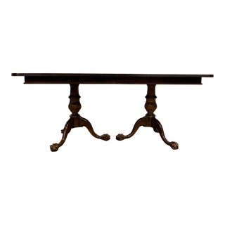 Vintage Universal Furniture Chippendale Style Double Pedestal Dining Table For Sale