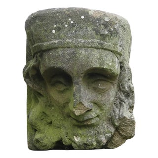 Antique Renaissance Carved Sandstone Corbel or Keystone, 1850 For Sale