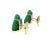 Modern 14k Yellow Gold Green Jade Buddha Cabochon Cufflinks For Sale - Image 3 of 5