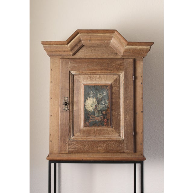 Wood Antique Cabinet on Steel Stand, 1760 For Sale - Image 7 of 14