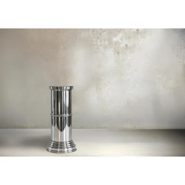 Not Yet Made - Made To Order Rl 09 Cylindrical Pedestal in Brushed Aluminum by Caspal For Sale - Image 5 of 9