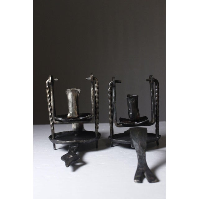 French Castle Wrought Iron Candle Sconces, Set of 2 For Sale - Image 5 of 11