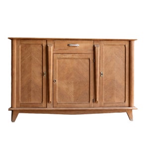 Large Art Deco Oak Sideboard Chevron Veneer, 1930s For Sale