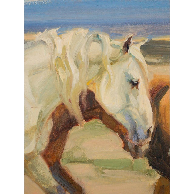 2010s Gathering the Mares, ca. 2013 by Lani Vlaanderen | Oil on canvas Horses walking in a landscape. For Sale - Image 5 of 5