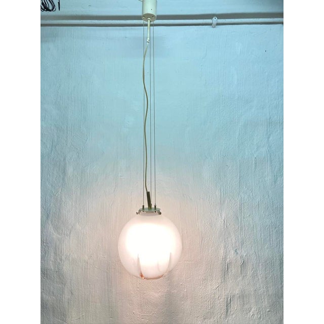 Mid-Century Modern Italian Glass Globe Pendant Lamp, 1960s For Sale - Image 10 of 15