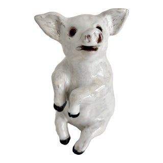 Early 1900s French Bavent Artisan Pig Signed For Sale