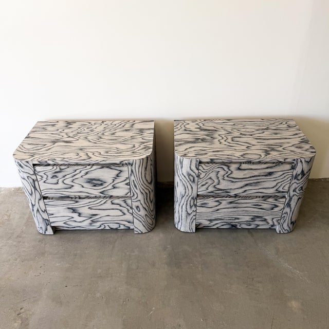 Pair of Postmodern 1980s Grey Nightstands For Sale In Palm Springs - Image 6 of 13