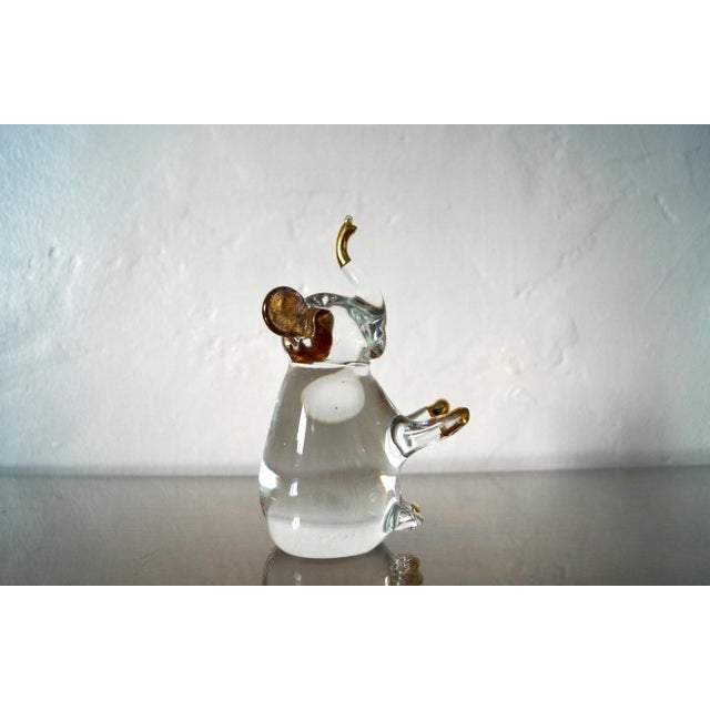 1950’s Hand Blown Glass & Gold Elephant Figurine For Sale In Los Angeles - Image 6 of 12