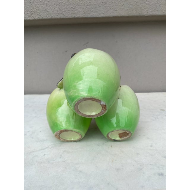 Ceramic French Majolica Triple Vase Vase Jerome Massier Circa 1900 For Sale - Image 7 of 11