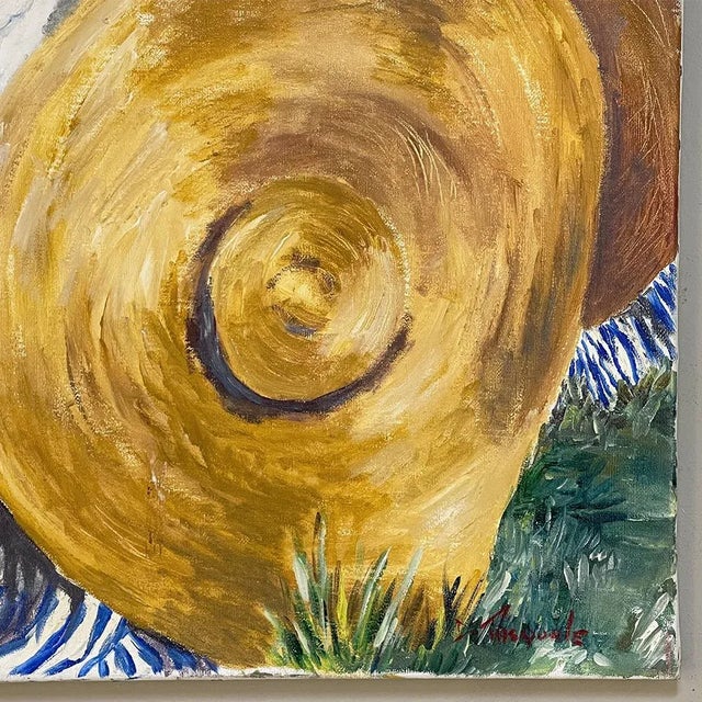 Bronze Pair Oil Paintings on Canvas by DI Pasquale For Sale - Image 8 of 12