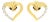 14K Yellow Gold 1/8 Cttw Diamond Journey Heart Hoop Earrings, A Pair For Sale