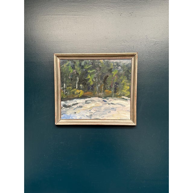 Bertil Lindecrantz, Vinterlandskap, 1950s, Oil on Canvas, Framed For Sale - Image 13 of 18
