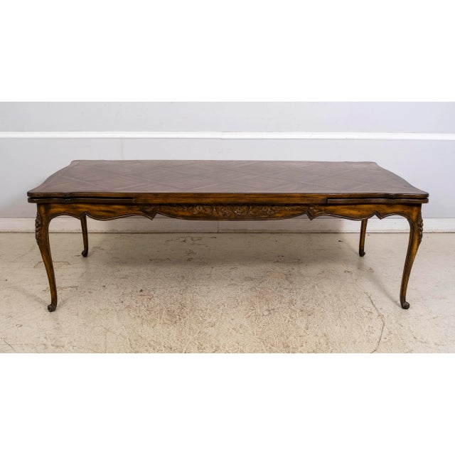 Age: Approx: 40 years old Details: Factory Distressed Fine Carved Details High Quality Construction Large Impressive Table...
