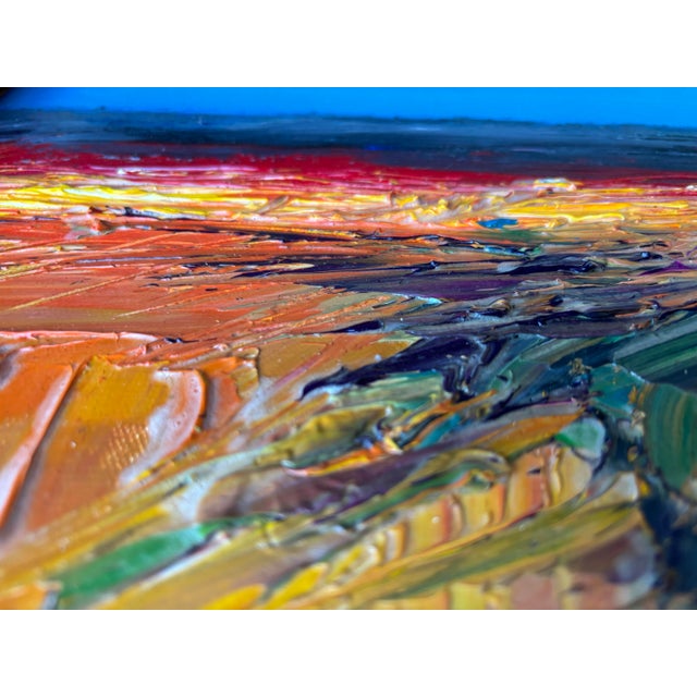 “Field of Rest” Vibrant Textured Abstract Landscape Oil Painting on Canvas by Robert Lackney For Sale - Image 4 of 9