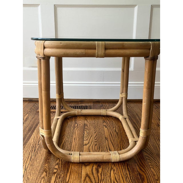 Brown Jordan Brown Jordan Rattan Fretwork Side Table For Sale - Image 4 of 5