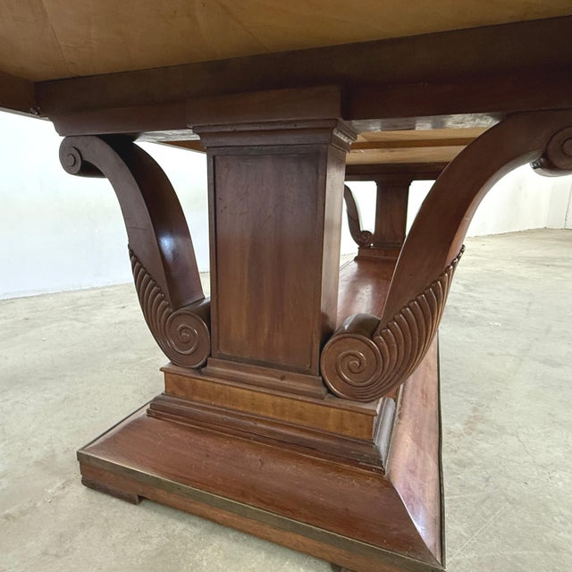 Mid 20th Century Massive French Art Deco Walnut Dining Table For Sale - Image 5 of 9
