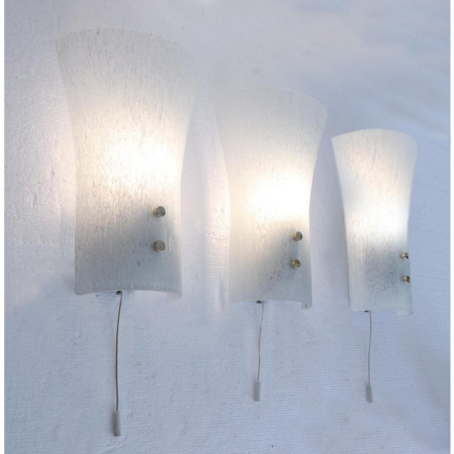 Murano Glass Wall Sconces from Doria, 1960s, Set of 3 For Sale - Image 4 of 9