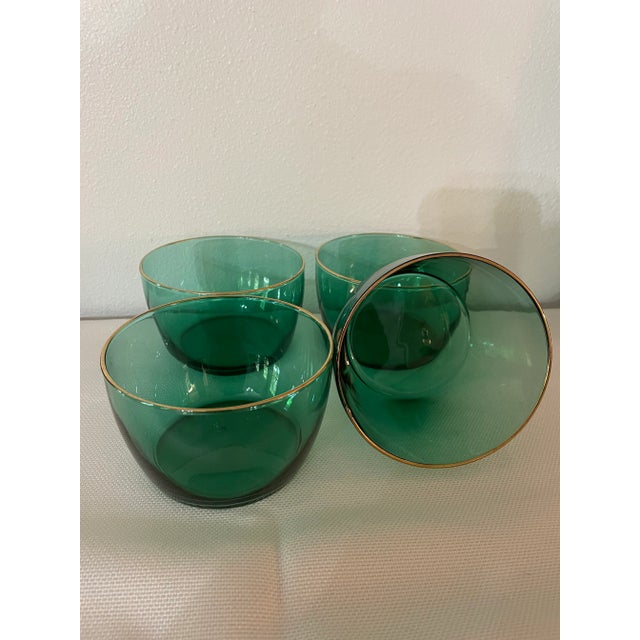 Libbey Glass Co. Vintage 1970’s Libbey Juniper Green Dessert Bowls - A Set of 4 For Sale - Image 4 of 6