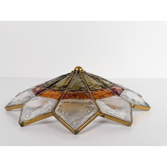 Vintage Hammered Glass and Wrought Iron Wall Lights by Longobard, 1970s, Set of 2 For Sale - Image 9 of 18