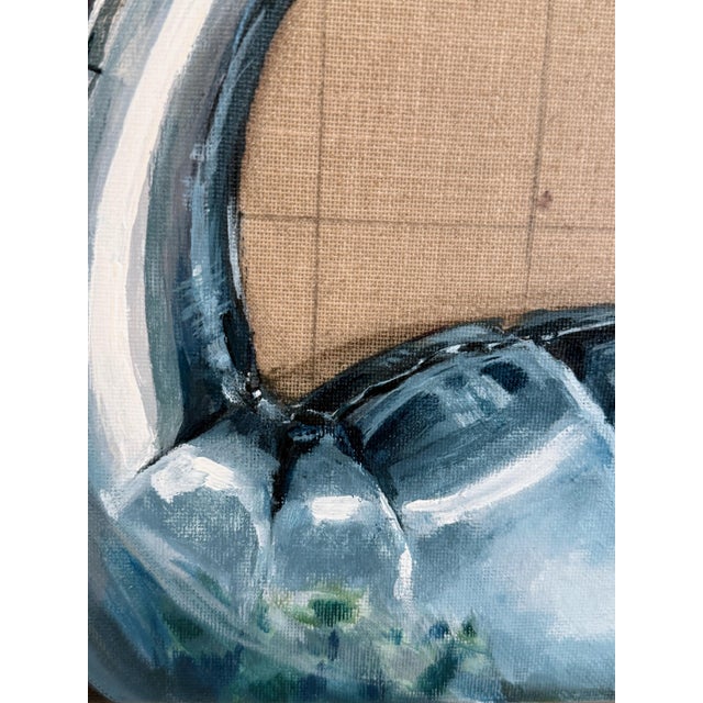 Blue Sofía Cristina Jiménez, Silver and Green Inflatable Peacock Figure: Lady Phasi 2, 2024, Acrylic on Canvas For Sale - Image 8 of 12