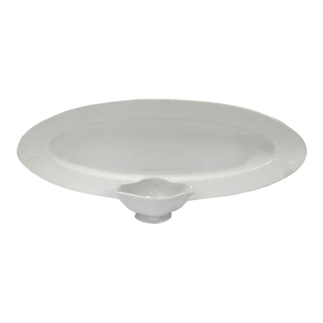 Vintage French Porcelain Fish Serving Platter & Sauce Boat- 2 Pieces For Sale