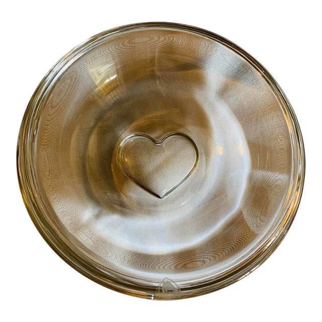 Orrefors Crystal Sweetie Bowl Clear Heart Designed by Marti Rytkonen For Sale