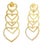 1990s Pair of 18k Gold Diamond Heart Cascade Chandelier Earrings, 3 Carats For Sale - Image 9 of 13