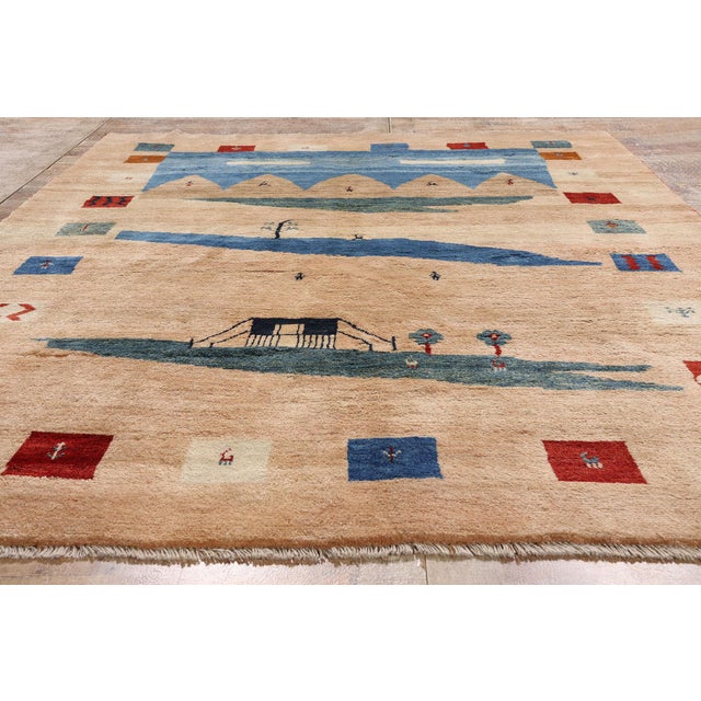 Vintage Persian Gabbeh Rug, 06'07 X 09'02 For Sale - Image 9 of 10