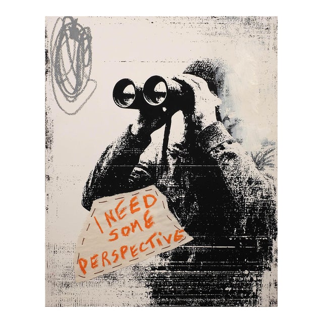 I Need Some Perspective- Men's Mixed Media on Paper For Sale