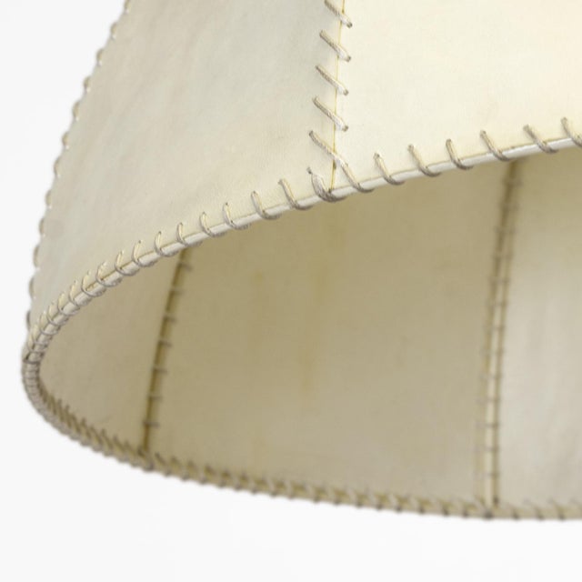 Transitional Stevie Whipstitch Vellum Pendant Large For Sale - Image 3 of 5
