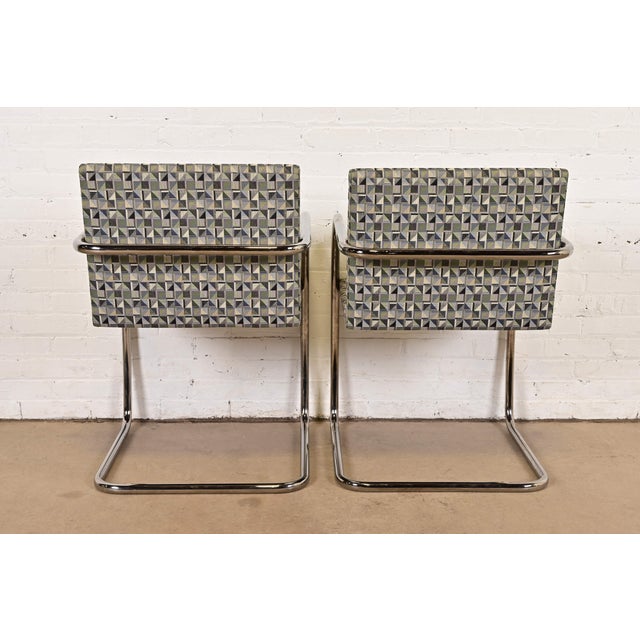Mies Van Der Rohe for Knoll Chrome Brno Chairs, Pair For Sale - Image 10 of 13