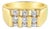 Curved Nine Stone Mens Diamond Ring 1.00cttw 14k Yellow Gold, Size 4 For Sale
