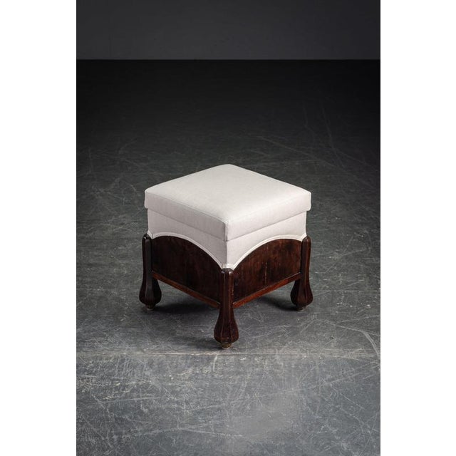 1920s Antique Upholstered Ottoman, 1920s For Sale - Image 5 of 11