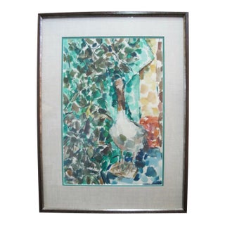 David McCosh Abstract Goose Bird Pacific Nw Art Watercolor Painting For Sale