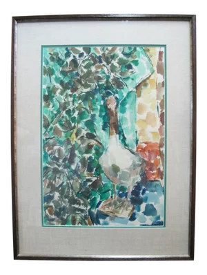 David McCosh Abstract Goose Bird Pacific Nw Art Watercolor Painting