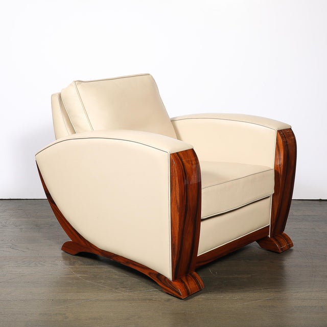 Pair of Art Deco Club Chairs in Palisander & Edelman Cream Leather For Sale - Image 18 of 18