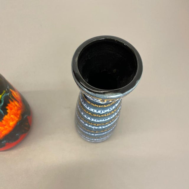 Pottery Fat Lava Vases from Scheurich, Germany, 1970s, Set of 2 For Sale - Image 14 of 18