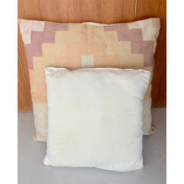 Two Hand Made Pastel Swedish Folk Art Pillows For Sale - Image 4 of 9