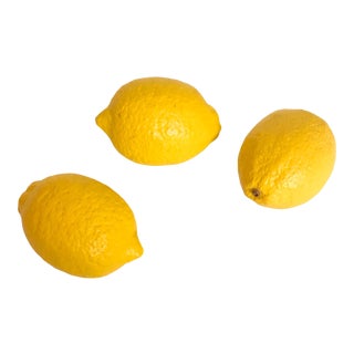 Lemon Marble Stone Fruit - Set of 3 For Sale