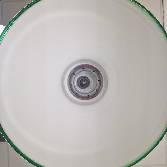 Mid-Century Modern Italian Murano Cased Glass Pendant Light with Green Trim, 1970s For Sale - Image 12 of 15
